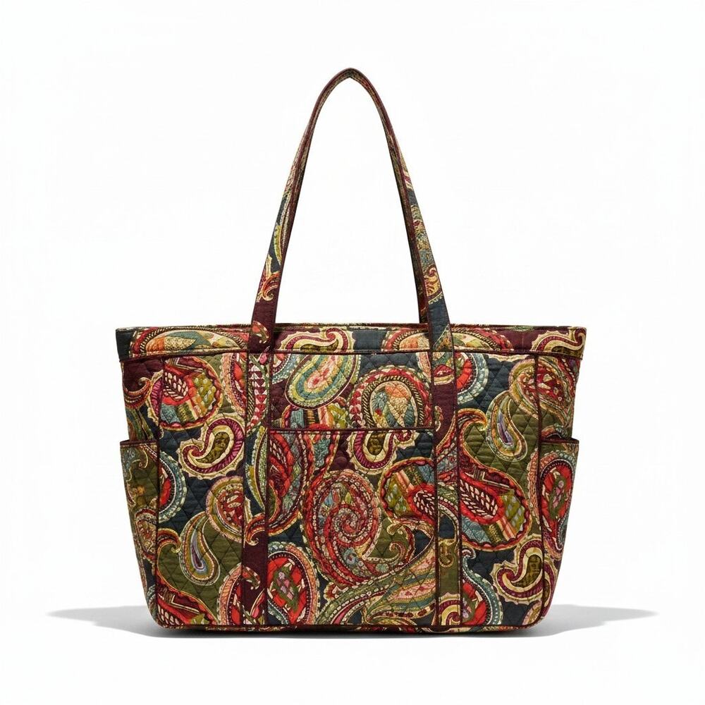 Vera Bradley Get Carried Away Tote Venetian Paisley XL Quilted Cotton Weekender